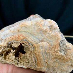 🔥Large Lace Agate w/ Botryoidal Druzy – 2 lb 3.4 oz Statement Specimen